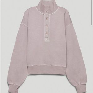 Aritzia Wilfred free Free Fleece Button Sweatshirt Size 2 Grey